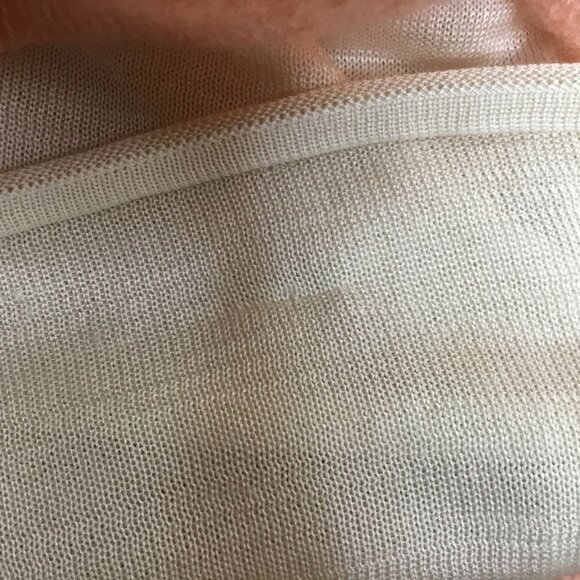 MAGASCHONI Cashmere Silk Layered Sweater Blush V-Neck Quiet Luxe Minimalist PM - Picture 4 of 9